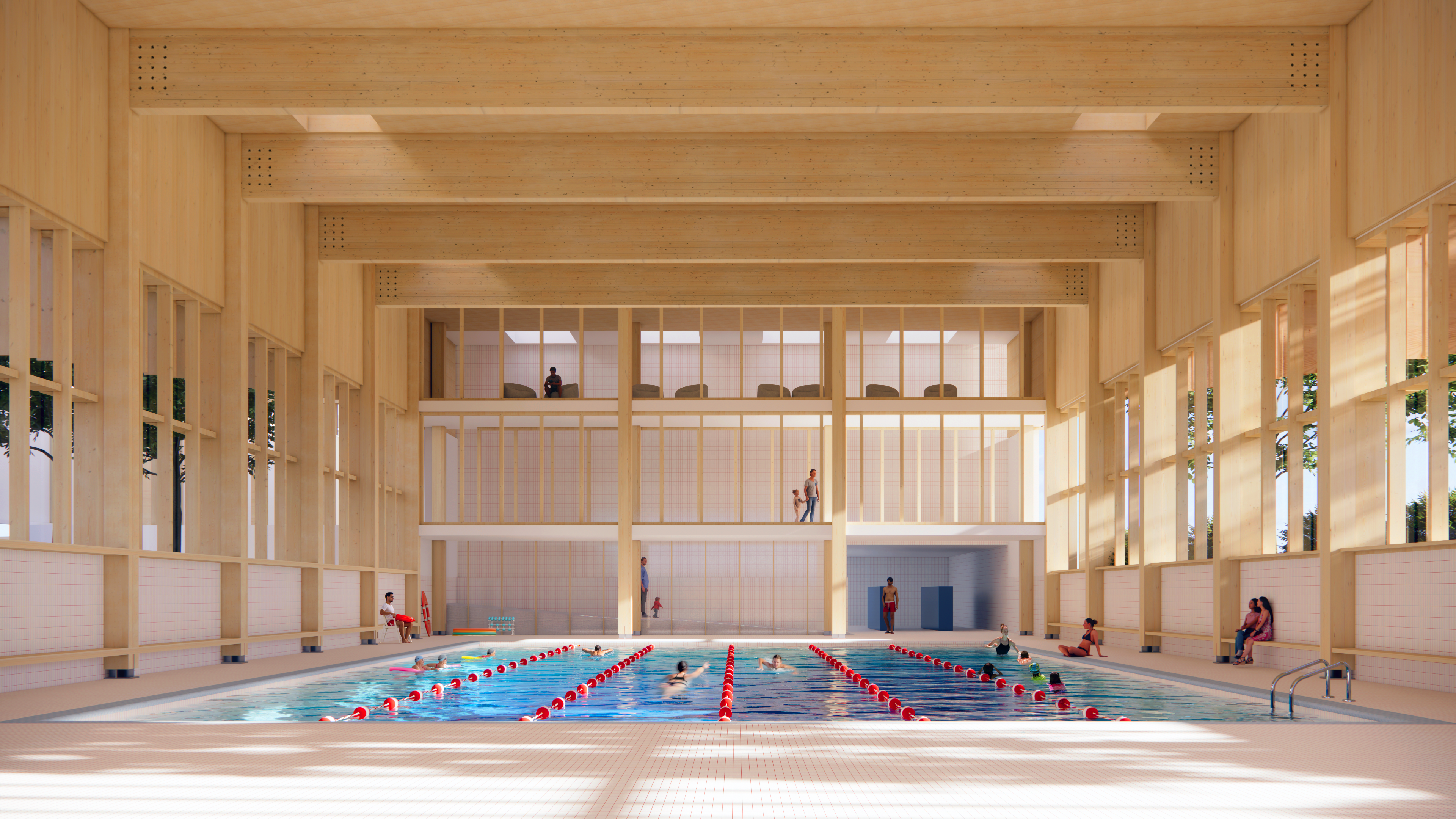 Wood Street Pool natatorium interior