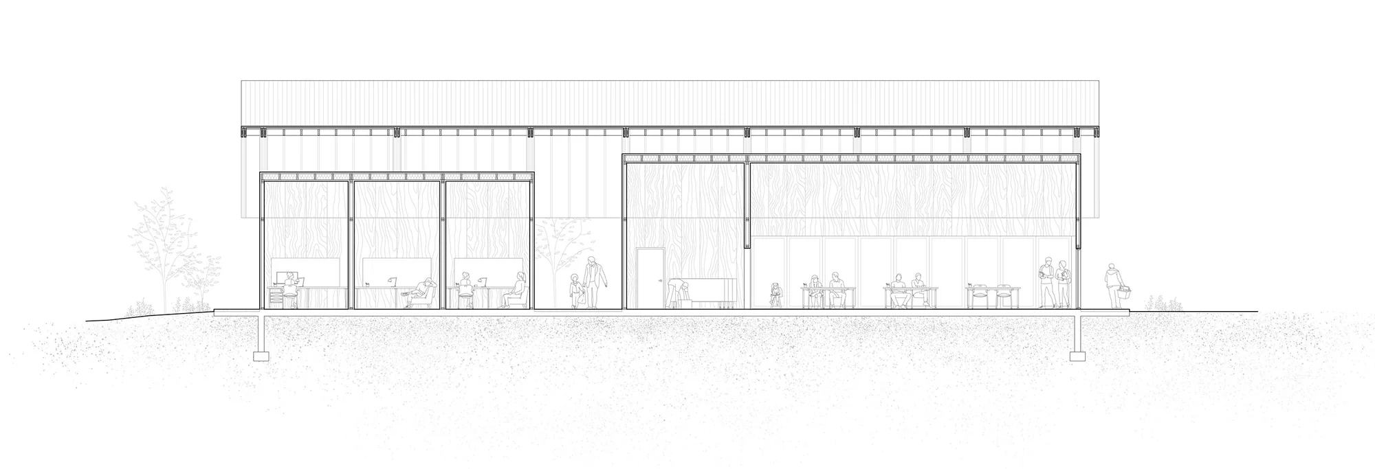 Enfield Food Pantry, Chapel Longitudinal Section by Andrew Wheat