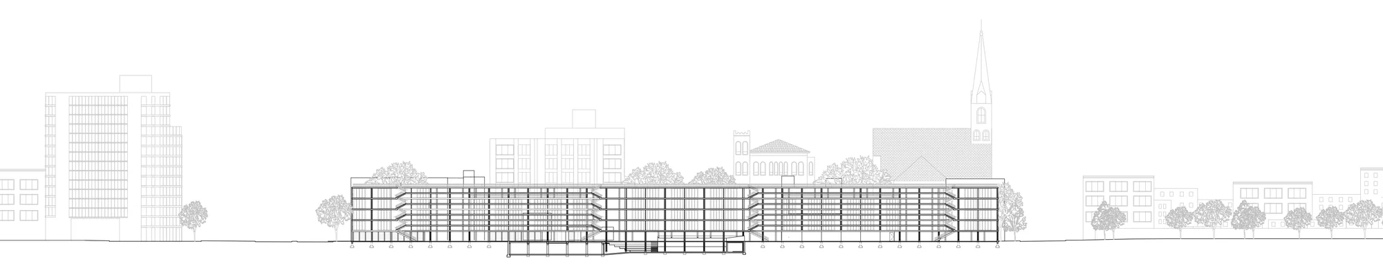 Hunter's Point Cooperative Housing, Urban Site Section by Andrew Wheat