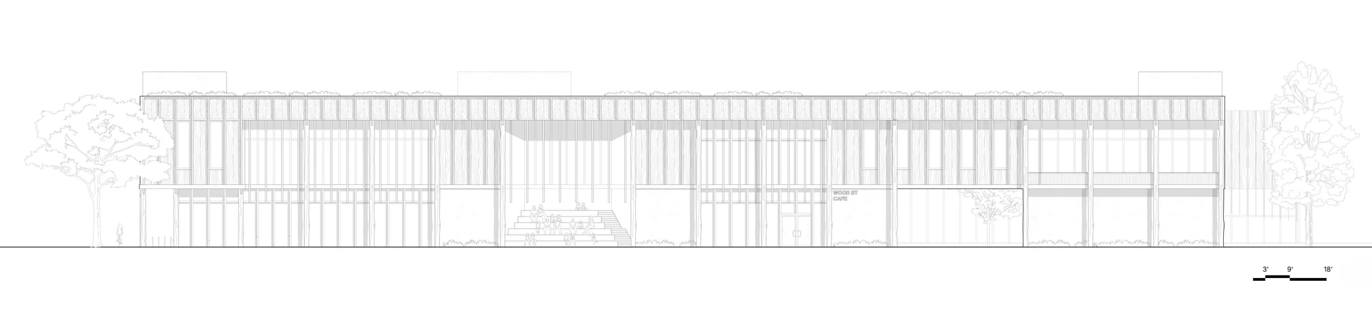 Wood Street Pool, Long Elevation by Andrew Wheat